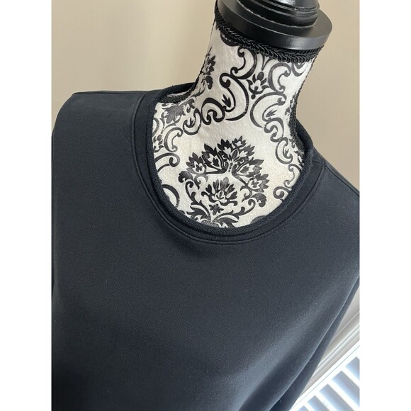 Frank & Eileen Anna Long Sleeve Capelet Top Triple Fleece M Black Minimalist - Picture 3 of 16